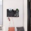 Metal Key Hooks with 3 Adjustable Baskets and 3 Hooks