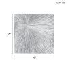 Sunburst Silver Hand Painted Dimensional Resin Wall Art