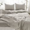 4 Pc King Bedding Set, Premium Extra Soft Greige Linen Sheet Set and Pillowcases, Breathable Bedding for King Bed