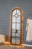 24x79" Half-Round Elongated Mirror with Decorative Window