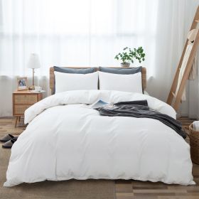 100% Washed Cotton Duvet Cover Set (No Comforter) (Color: White)
