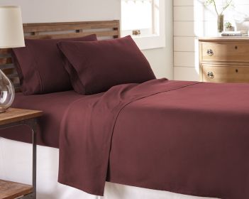 DDI 1941668 Premium Double Brushed 4 Piece Sheet Set , California King (Actual Color: Burgundy)