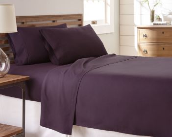DDI 1941668 Premium Double Brushed 4 Piece Sheet Set , California King (Actual Color: Purple)