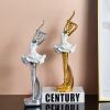 NORTHEUINS Resin Ballet Dancer Figurines for Interior Art Girl Statue