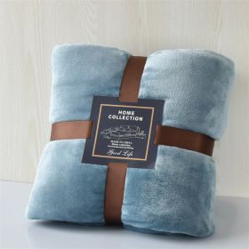 Nap Travel Solid Color Flannel Thickened Blanket (Option: Gray Blue-120x200cm)